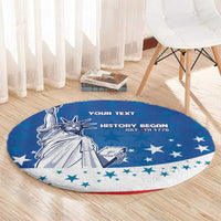History Began 4th of July Personalized Round Carpet Statue of Liberty US Flag