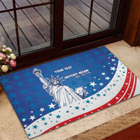 History Began 4th of July Personalized Rubber Doormat Statue of Liberty US Flag