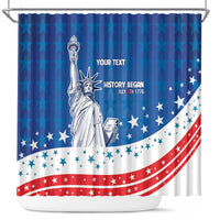 History Began 4th of July Personalized Shower Curtain Statue of Liberty US Flag