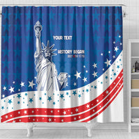 History Began 4th of July Personalized Shower Curtain Statue of Liberty US Flag