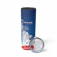 History Began 4th of July Personalized Skinny Tumbler Statue of Liberty US Flag