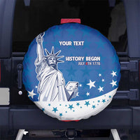 History Began 4th of July Personalized Spare Tire Cover Statue of Liberty US Flag