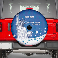 History Began 4th of July Personalized Spare Tire Cover Statue of Liberty US Flag