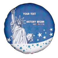 History Began 4th of July Personalized Spare Tire Cover Statue of Liberty US Flag