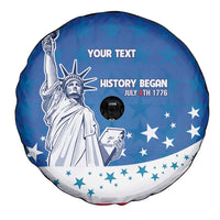 History Began 4th of July Personalized Spare Tire Cover Statue of Liberty US Flag
