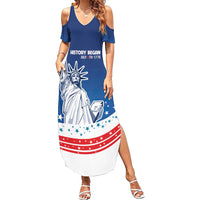 History Began 4th of July Personalized Summer Maxi Dress Statue of Liberty US Flag