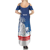 History Began 4th of July Personalized Summer Maxi Dress Statue of Liberty US Flag