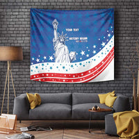 History Began 4th of July Personalized Tapestry Statue of Liberty US Flag