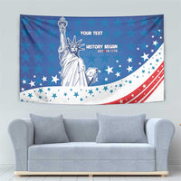History Began 4th of July Personalized Tapestry Statue of Liberty US Flag