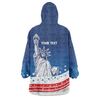 History Began 4th of July Personalized Wearable Blanket Hoodie Statue of Liberty US Flag