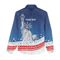 History Began 4th of July Personalized Women Casual Shirt Statue of Liberty US Flag