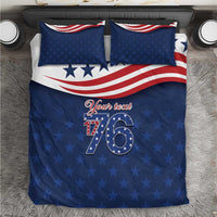 July 4th 1776 American Flag Vintage Personalized Bedding Set USA Independence Day