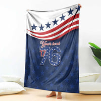 July 4th 1776 American Flag Vintage Personalized Blanket USA Independence Day