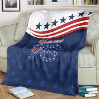 July 4th 1776 American Flag Vintage Personalized Blanket USA Independence Day