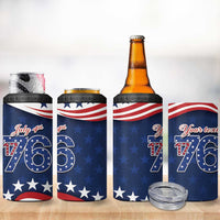 July 4th 1776 American Flag Vintage Personalized 4 in 1 Can Cooler Tumbler USA Independence Day