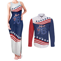 July 4th 1776 American Flag Vintage Personalized Couples Matching Tank Maxi Dress and Long Sleeve Button Shirt USA Independence Day