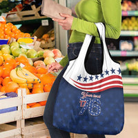 July 4th 1776 American Flag Vintage Personalized Grocery Bag USA Independence Day