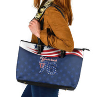 July 4th 1776 American Flag Vintage Personalized Leather Tote Bag USA Independence Day
