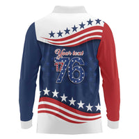 July 4th 1776 American Flag Vintage Personalized Long Sleeve Polo Shirt USA Independence Day
