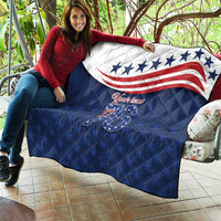 July 4th 1776 American Flag Vintage Personalized Quilt USA Independence Day