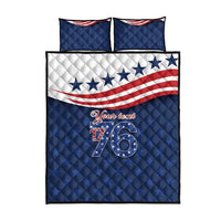 July 4th 1776 American Flag Vintage Personalized Quilt Bed Set USA Independence Day