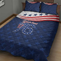 July 4th 1776 American Flag Vintage Personalized Quilt Bed Set USA Independence Day