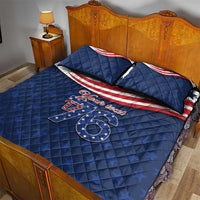 July 4th 1776 American Flag Vintage Personalized Quilt Bed Set USA Independence Day