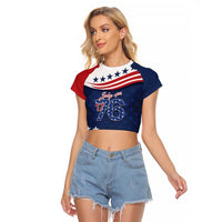 July 4th 1776 American Flag Vintage Personalized Raglan Cropped T Shirt USA Independence Day