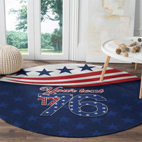 July 4th 1776 American Flag Vintage Personalized Round Carpet USA Independence Day