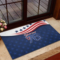 July 4th 1776 American Flag Vintage Personalized Rubber Doormat USA Independence Day