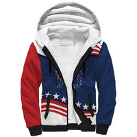July 4th 1776 American Flag Vintage Personalized Sherpa Hoodie USA Independence Day