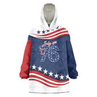 July 4th 1776 American Flag Vintage Personalized Wearable Blanket Hoodie USA Independence Day