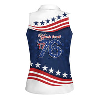 July 4th 1776 American Flag Vintage Personalized Women Sleeveless Polo Shirt USA Independence Day