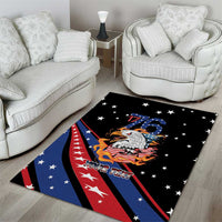 Personalized America History Began 4th of July Area Rug Fire Bald Eagle US Flag