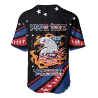 Personalized America History Began 4th of July Baseball Jersey Fire Bald Eagle US Flag