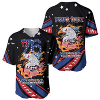 Personalized America History Began 4th of July Baseball Jersey Fire Bald Eagle US Flag