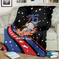 Personalized America History Began 4th of July Blanket Fire Bald Eagle US Flag