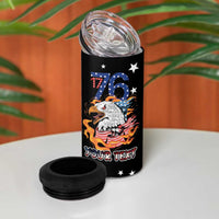 Personalized America History Began 4th of July 4 in 1 Can Cooler Tumbler Fire Bald Eagle US Flag