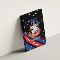 Personalized America History Began 4th of July Canvas Wall Art Fire Bald Eagle US Flag