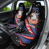 Personalized America History Began 4th of July Car Seat Cover Fire Bald Eagle US Flag