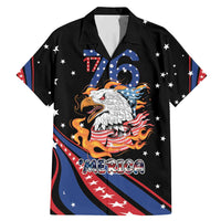 Personalized America History Began 4th of July Family Matching Mermaid Dress and Hawaiian Shirt Fire Bald Eagle US Flag
