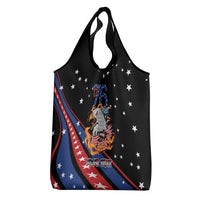 Personalized America History Began 4th of July Grocery Bag Fire Bald Eagle US Flag