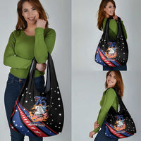 Personalized America History Began 4th of July Grocery Bag Fire Bald Eagle US Flag