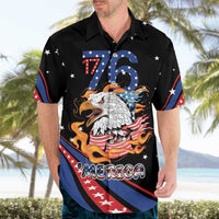 Personalized America History Began 4th of July Hawaiian Shirt Fire Bald Eagle US Flag