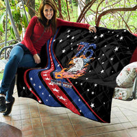 Personalized America History Began 4th of July Quilt Fire Bald Eagle US Flag
