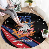 Personalized America History Began 4th of July Round Carpet Fire Bald Eagle US Flag