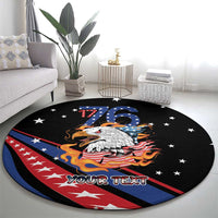 Personalized America History Began 4th of July Round Carpet Fire Bald Eagle US Flag