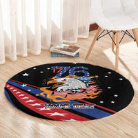 Personalized America History Began 4th of July Round Carpet Fire Bald Eagle US Flag