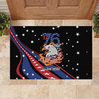 Personalized America History Began 4th of July Rubber Doormat Fire Bald Eagle US Flag