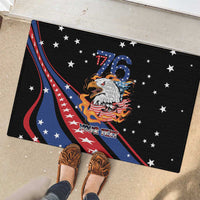 Personalized America History Began 4th of July Rubber Doormat Fire Bald Eagle US Flag